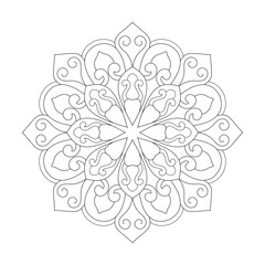 Floral Facile design Mandala Coloring book page vector file