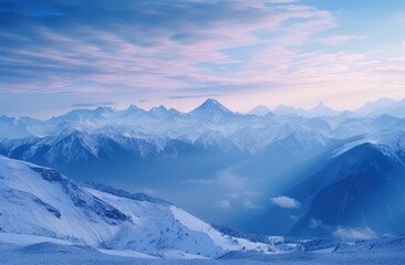Fototapeta premium the clouds are shining over the mountains and snow covered hills