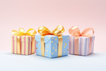 Obraz premium tiny gift boxes wrapped with fabric