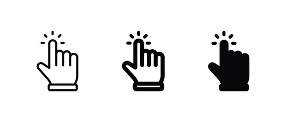 Hand cursor icon set, hand click icon vector illustration for web, ui, and mobile apps