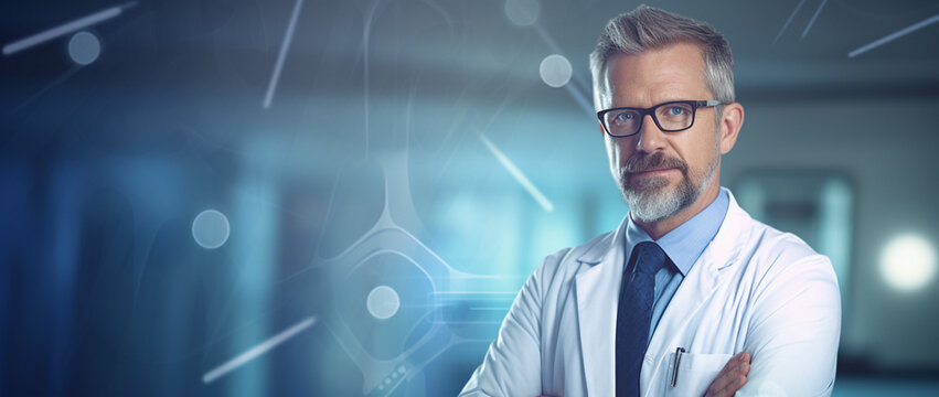 Confident Healthcare Professional in High-Tech Environment