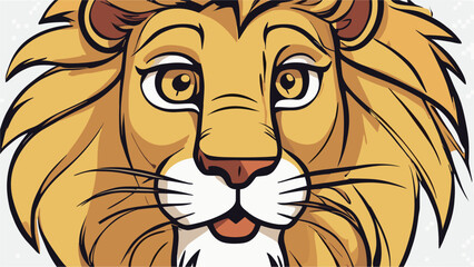 Lion cartoon character vector image. Illustration of cute lion design graphic on the white background