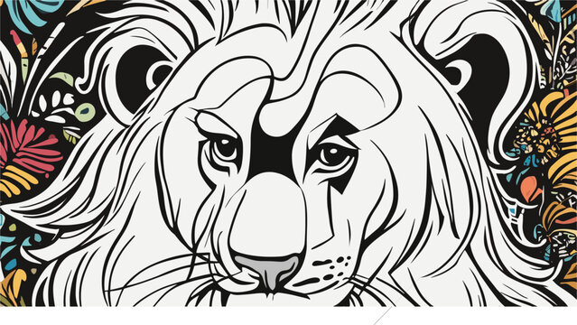 Lion cartoon character vector image. Illustration of cute lion design graphic on the white background