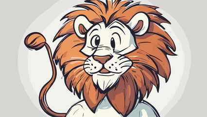 Obraz premium Lion cartoon character vector image. Illustration of cute lion design graphic on the white background