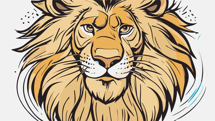 Lion cartoon character vector image. Illustration of cute lion design graphic on the white background