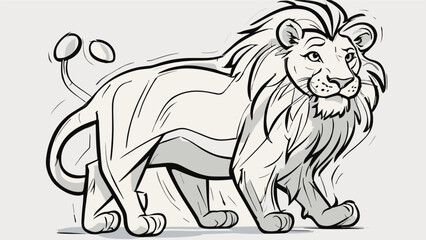 Naklejka premium Lion cartoon character vector image. Illustration of cute lion design graphic on the white background