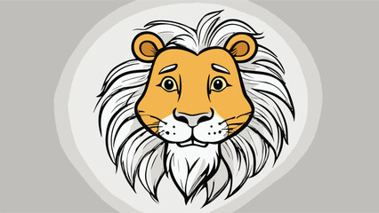 Lion cartoon character vector image. Illustration of cute lion design graphic on the white background