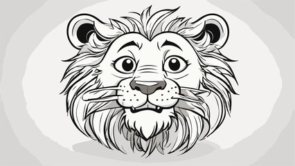 Lion cartoon character vector image. Illustration of cute lion design graphic on the white background