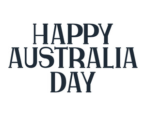 australia day Lettering monochrome