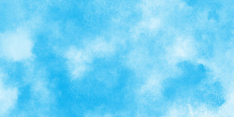 Fototapeta na wymiar fresh and clear Clouds in the blue sky with small clouds, Panoramic blue morning summer seasonal sky with white clouds, Sky clouds with brush painted blue watercolor texture, watercolor background.