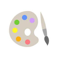 Artist's palette with brush. Vector illustration