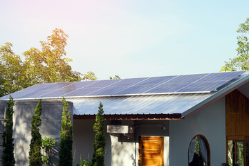 A solar roof system in a building that installs solar panels on the roof of the building. To...