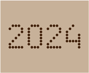 2024 Happy New Year Abstract Brown Graphic Design Vector Logo Symbol Illustration
