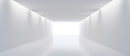 A lengthy vacant hallway with minimalist design
