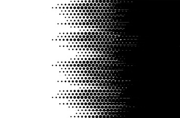 Dispersed background. Disintegration pixel effect illustration. Vector hexagon elements. Disappear transform hexagon texture. Dissolved filled. Vector graphic. - obrazy, fototapety, plakaty