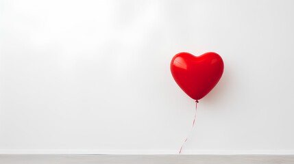 Red heart-shaped balloons to give as a valentine's day gift. Color background.