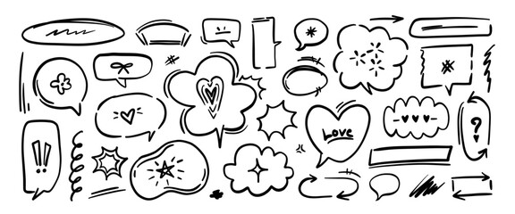 Hand drawn doodle vector set. Collection of cute hand drawn doodle. - Powered by Adobe