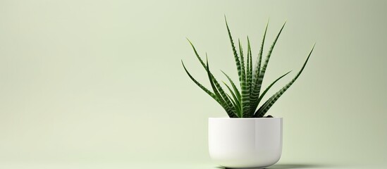 A white background with a potted aloe plant