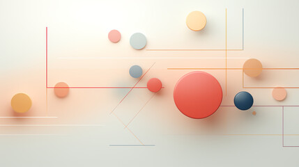 Minimalistic geometric shapes in pastel tones, create a serene and modern desktop background.