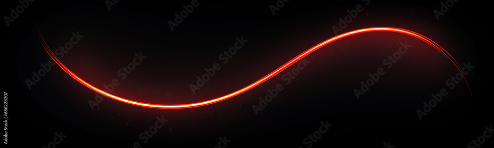 Wall mural red line with abstract shape. plain background.