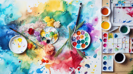 Art painting watercolor paintbrush colored creativity palette artist education design