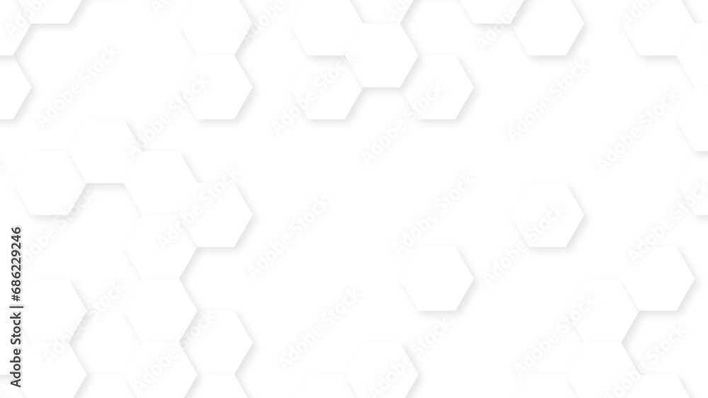 Poster seamless honeycomb hexagonal geometric mesh cell texture. abstract white honeycomb vector wallpaper 