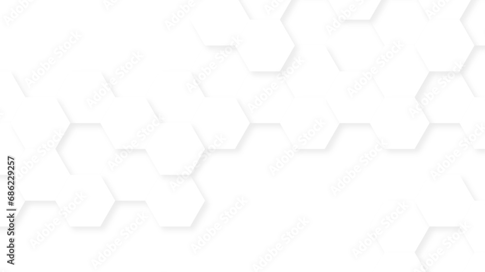 Poster seamless honeycomb hexagonal geometric mesh cell texture. abstract white honeycomb vector wallpaper 