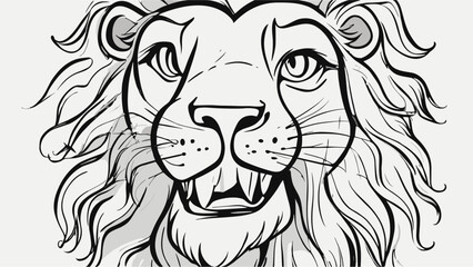 Lion cartoon character vector image. Illustration of cute lion design graphic on the white background