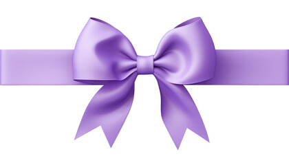purple ribbon bow isolated on transparent background cutout
