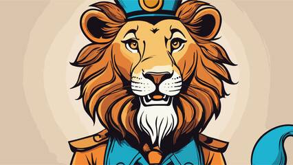 Lion cartoon character vector image. Illustration of cute lion design graphic on the white background
