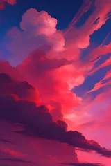 Foto op Canvas Beautiful red clouds, vertical composition © Thanh