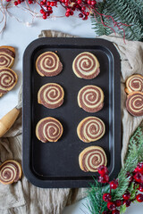 black and white christmas cookies
