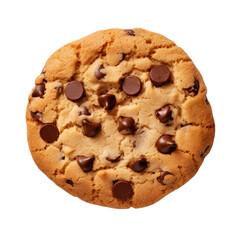 Baking delicious chocolate chip cookies top view isolated on transparent background