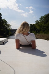 Navigating the Dutch Canals: Woman at the front of a Houseboat