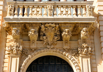 Fototapeta premium Palazzo del seminario is a palace located in Piazza del Duomo, in the historic center of Lecce, built between 1694 and 1709 in Baroque style Lecce Italy