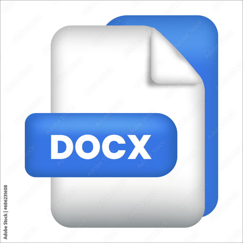 Poster docx file icon. docx label. vector file format. microsoft office word doc docx file icon