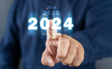 Global network, New Year 2024 ideas, New Year's card ideas for business people, 2024 trends and business growth plans.