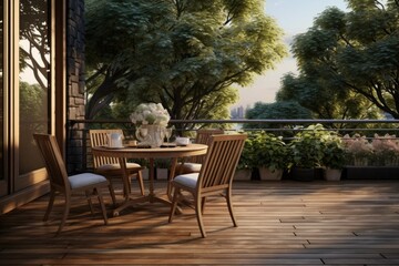 Obraz premium Minimalist balcony outdoor design