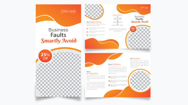 trifold business brochure design template