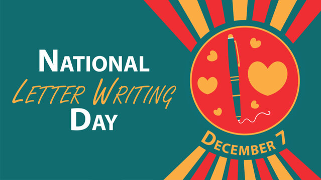 National Letter Writing Day vector banner design. Happy National Letter Writing Day modern minimal graphic poster illustration.