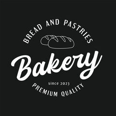 vintage bakery logo emblem, badge, label. vector illustration. handmade