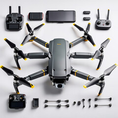 Imagen realista del rediseño de un dron tipo mavic en una vista explosiva y componentes detallados
Re-diseño 4 - obrazy, fototapety, plakaty