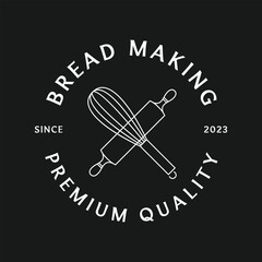 vintage bakery logo emblem, badge, label. vector illustration. handmade