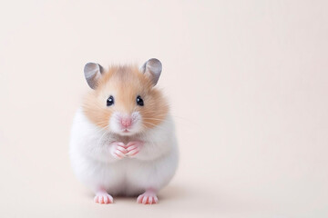 A hamster standing on its hind legs. The most adorable. Sweet hamster