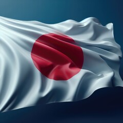 japanese flag in the wind