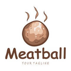 meatball logo design illustration template for Asian food, processed meat, restaurant, business