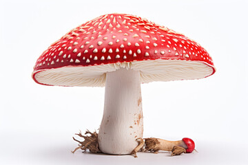 Mushroom Amanita on white background