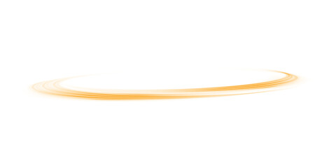 Yellow glowing shiny lines effect. Luminous yellow lines of speed. Light glowing effect. Light trail wave, fire path trace line and incandescence curve twirl. PNG.