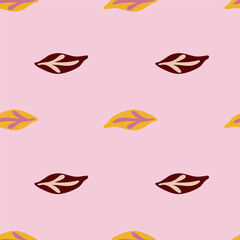 Vibrant, seamless botanical illustration with a fresh leaves.