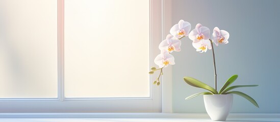 Gorgeous orchid on sunny windowsill